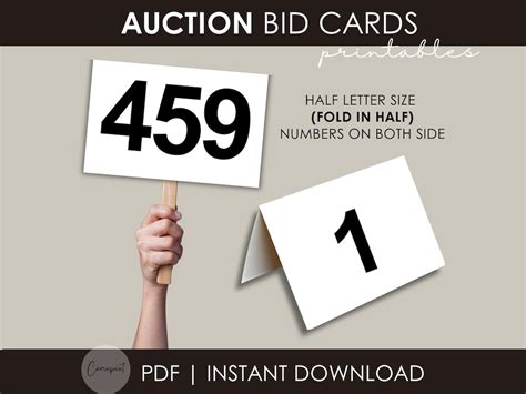 auction bidder card template Kindle Editon