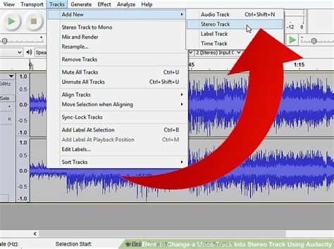 audacity how to make track mono