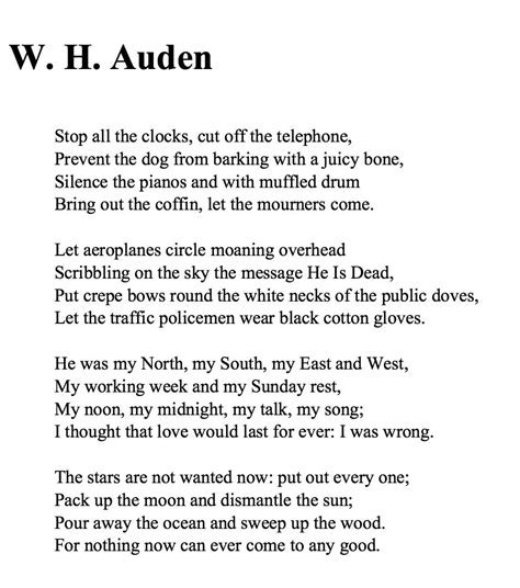 auden funeral blues