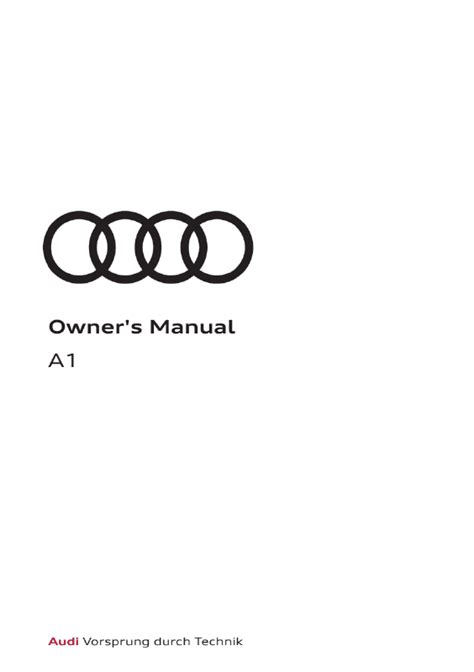 audi a1 user manual PDF
