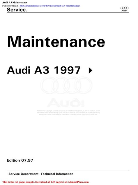 audi a3 service requirements PDF