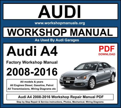 audi a4 24 auto workshop service manual pdf Epub