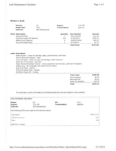 audi a4 55k service Doc