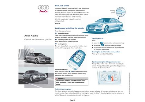 audi a5 reference guide PDF