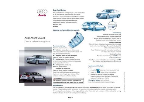 audi a6 reference guide PDF