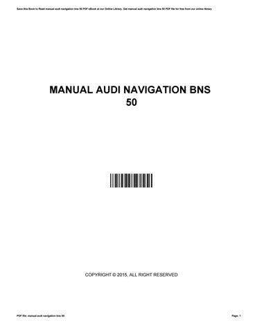 audi navigation bns manual Kindle Editon