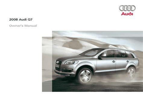 audi q7 2008 user manual PDF