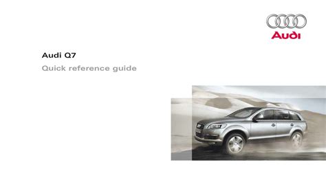 audi q7 quick reference manual PDF