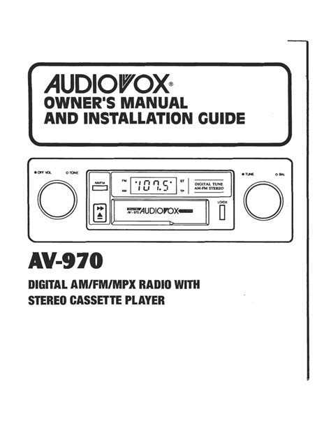 audiovox an 200 user guide Kindle Editon