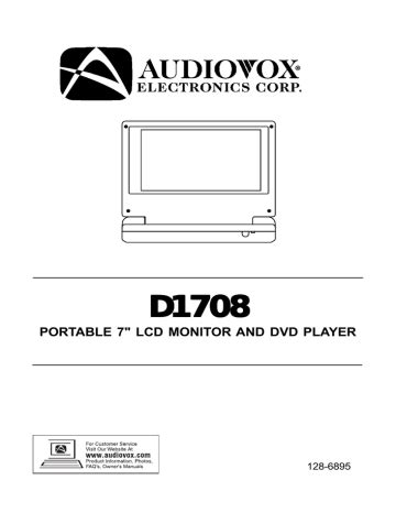 audiovox d1708 portable with screen manual Kindle Editon