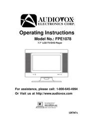 audiovox fpe1078 user manual Epub