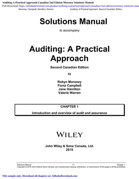 auditing a practical approach canadian edition solutions Epub