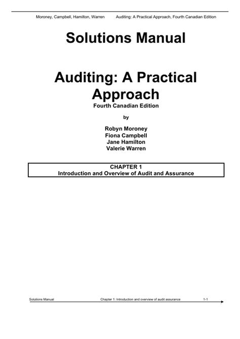 auditing a practical approach canadian edition solutions Epub