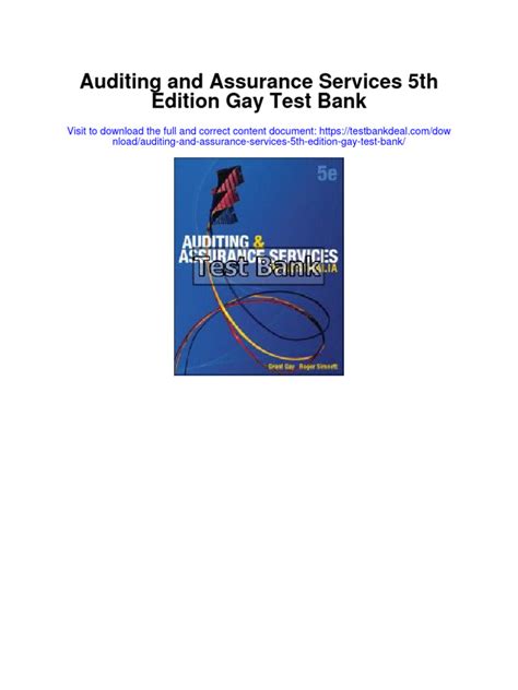 auditing and assurance services 5th edition test bank Kindle Editon