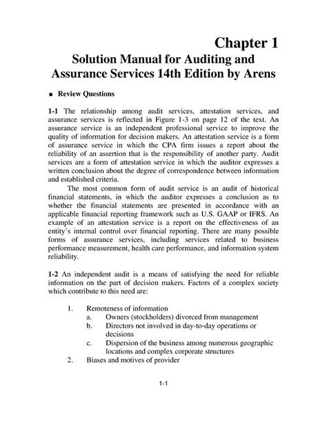 auditing assurance services 14th edition solution manual Doc