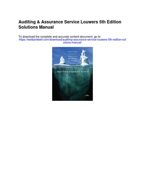 auditing assurance services 5th edition solutions manual pdf Epub