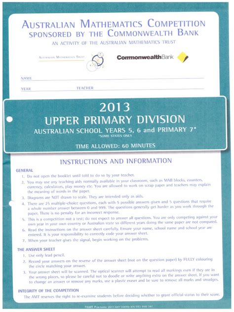 australian mathematics competition 2013 answers Doc