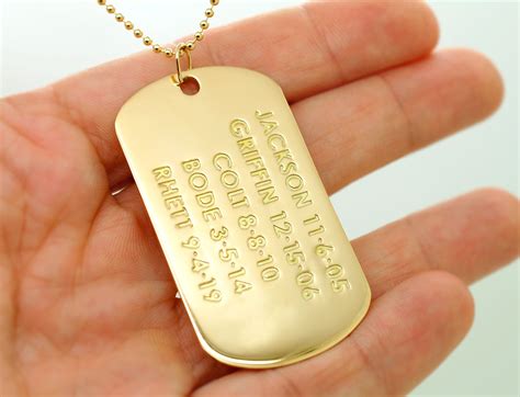 authentic engraved military gold dog tag Doc