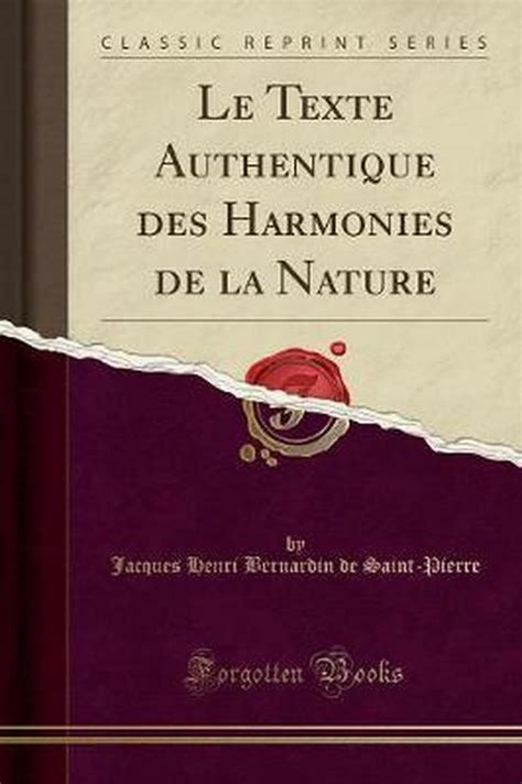 authentique harmonies nature classic reprint Doc
