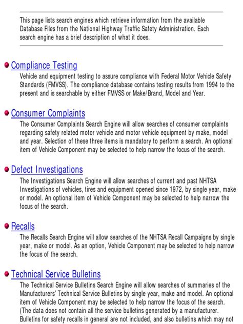 auto recalls and service bulletins Doc