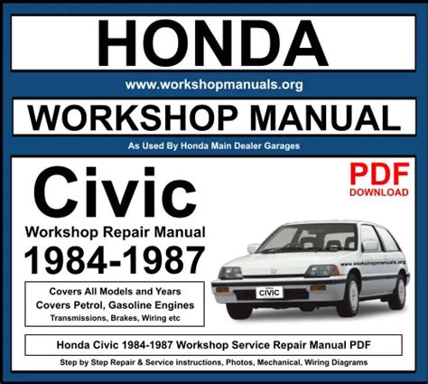 auto service manual pdf download for car 1984 1987 Reader