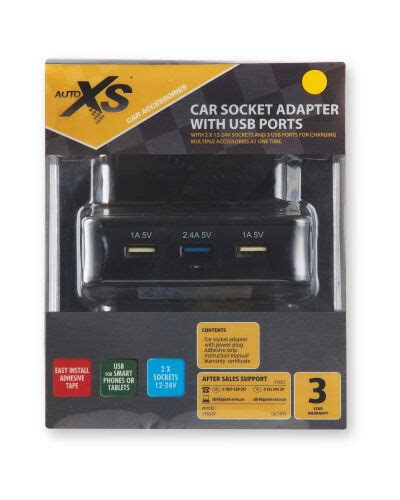 auto xs 3 socket adaptor quick manual user guide PDF