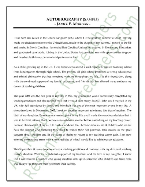 autobiography for teaching application Epub