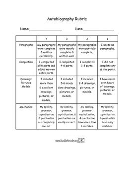 autobiography rubric 3rd grade Kindle Editon