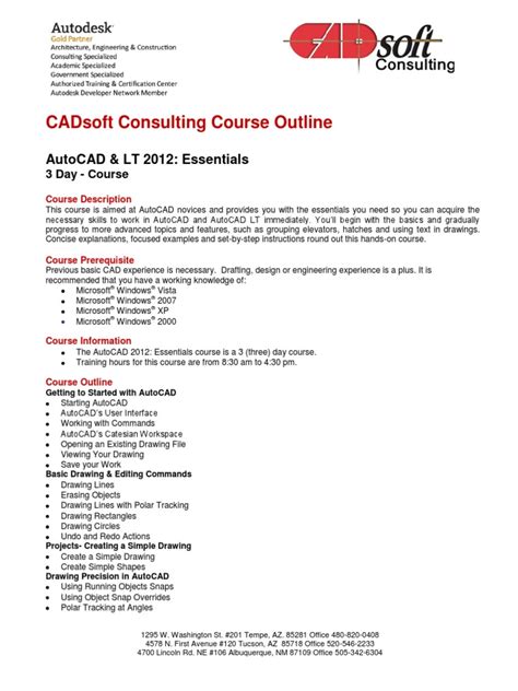 autocad autocad lt 2014 essentials course outline adraft Reader