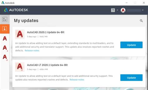 autocad updates