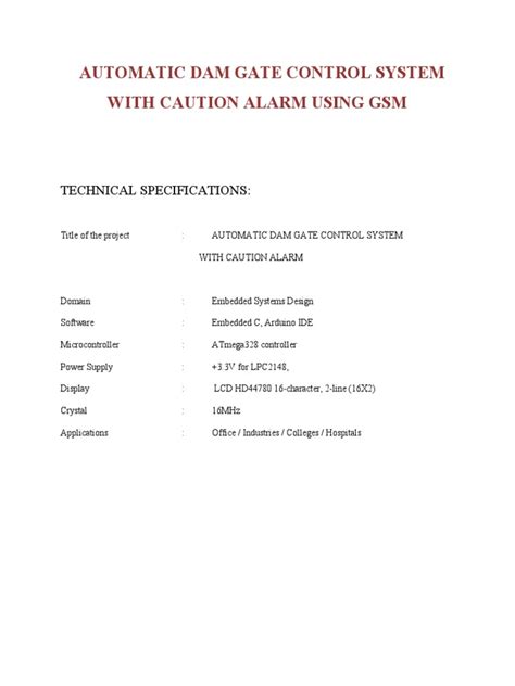 automatic dam gate control using gsm Kindle Editon