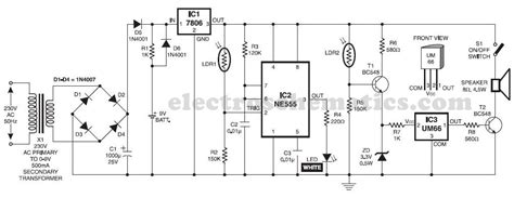 automatic night lamp with morning alarm circuit diagram PDF