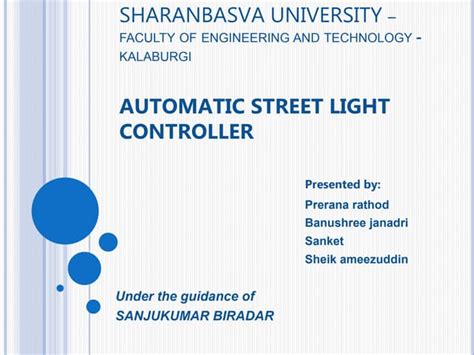 automatic street light control system ppt Reader