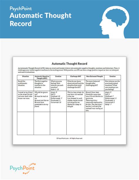 automatic thought record worksheet Epub
