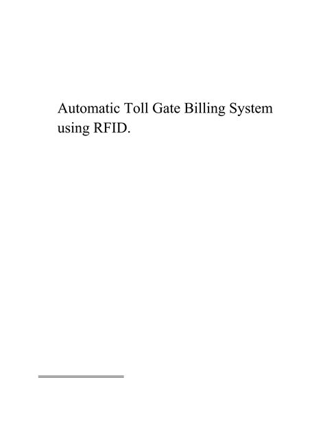 automatic toll gate billing Doc