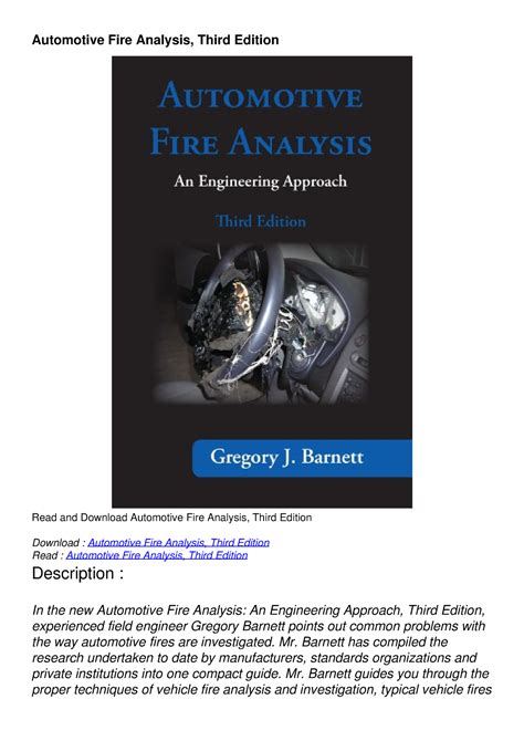 automotive fire analysis automotive fire analysis Kindle Editon