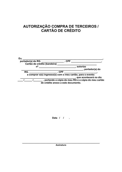 autorização de compra