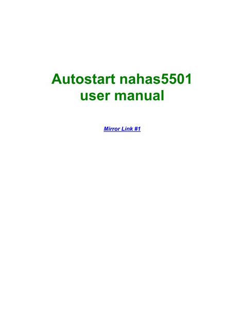 autostart-nahas5501-user-manual Ebook Ebook Kindle Editon