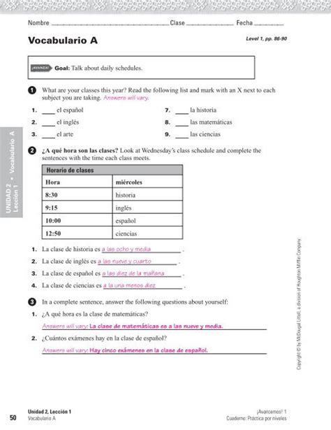 avancemos 2 workbook answers free pdf Kindle Editon