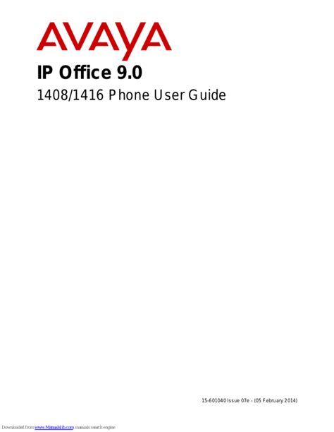 avaya 1408 user manual Reader