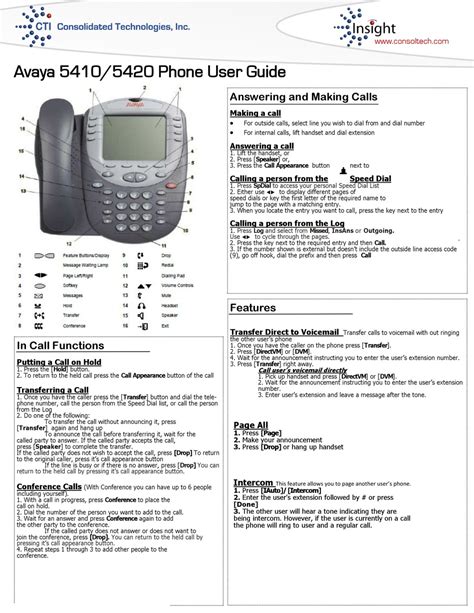 avaya 5410 user manual PDF