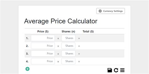 average stock price calculator