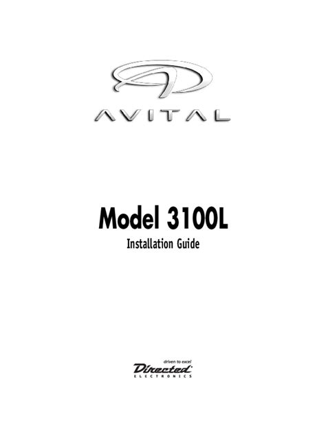 avital 3100l installation guide Epub