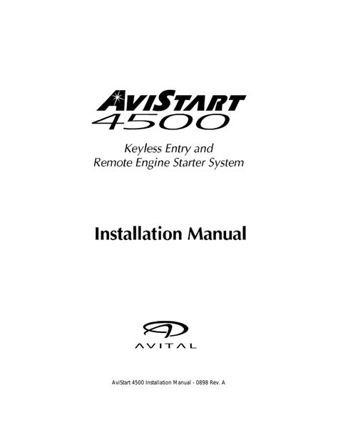 avital 4400 installation manual Doc