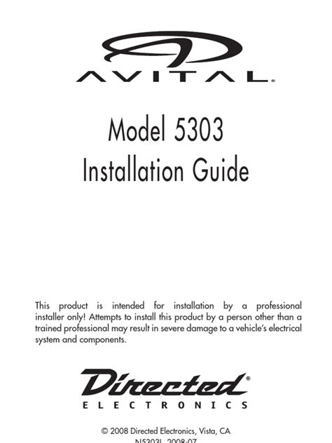 avital 5303 install guide Epub