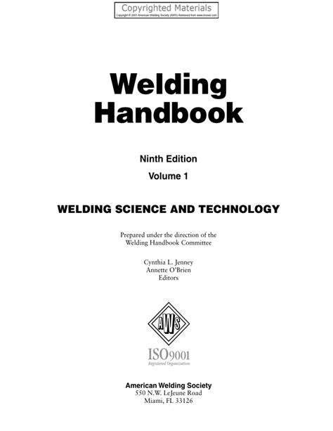aws welding handbook 9th edition PDF