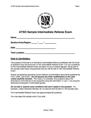 ayso intermediate referee 2013 test c answer Epub