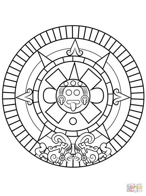 aztec sun coloring page Doc