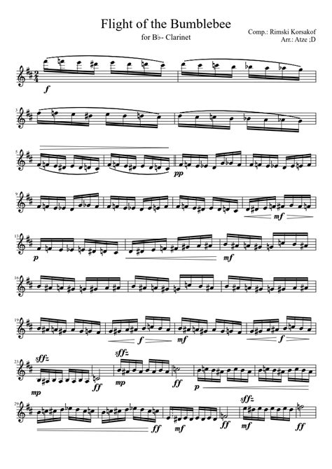 b flat clarinet solos w piano flight of the bumblebee PDF
