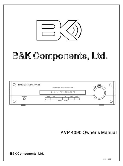 b k avp4090 amps owners manual Kindle Editon